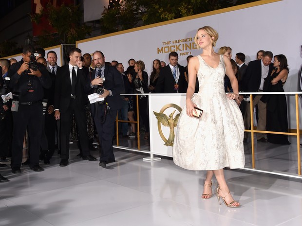 Jennifer Lawrence em première em Los Angeles, nos Estados Unidos (Foto: Jason Merritt/ Getty Images/ AFP)