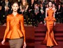 O laranja deu o tom de dois looks de destaque do inverno de Zac Posen