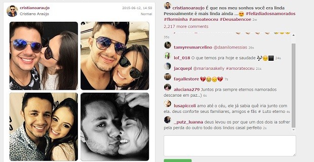 No Dia dos Namorados, Cristiano Araújo se declarou para Allana Moraes:  Amor até o céu - Entretenimento - R7 Pop