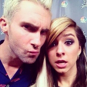 Adam Levine e a cantora Christina Grimmie (Foto: Instagram/ Reprodução)