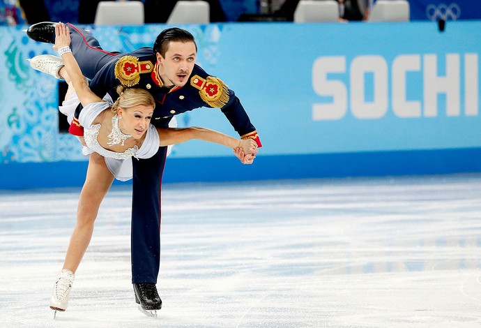 Tatiana Volosozhar e Maxim Trankov patinadores Sochi (Foto: Reuters)