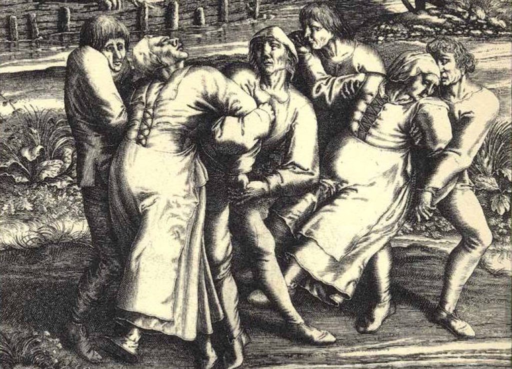 Gravura de Henricus Hondius retratando três mulheres acometidas pela praga. (Foto: Henricus Hondius)
