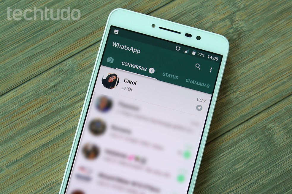 WhatsApp permite fixar chats no topo da tela (Foto: Aline Batista/TechTudo)