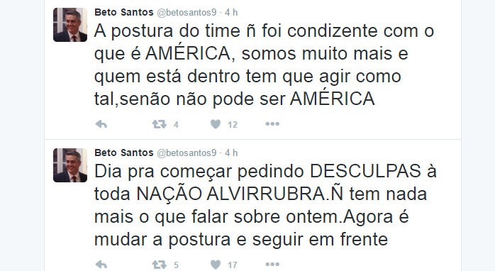 Beto Santos presidente do América-RN desabafo