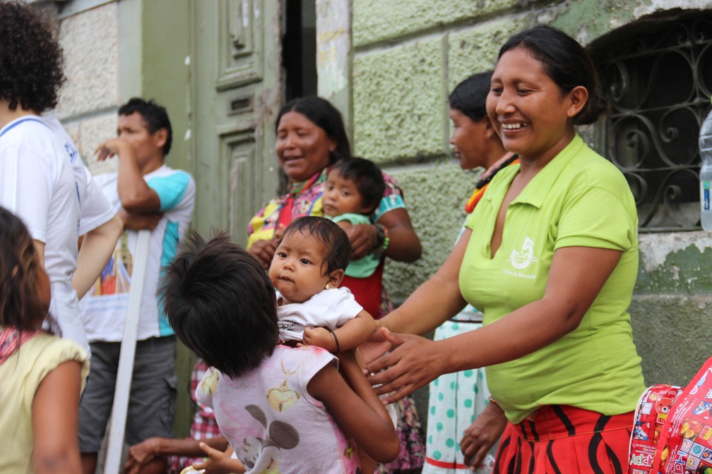 Indígenas da etnia Warao fugiram da fome na Venezuela (Foto: Adneison Severiano/G1 AM)