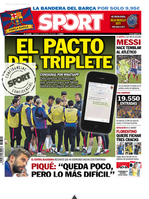 capa jornal sport - trato elenco Barça (Foto: Reprodução)