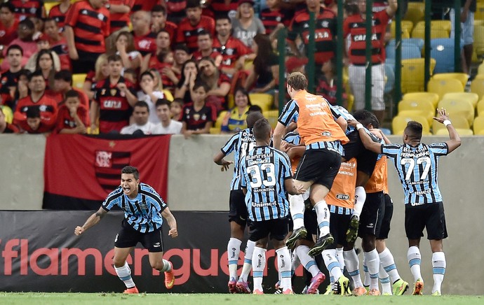 Luan comemora gol do Grêmio contra o Flamengo (Foto: Getty Images) Luan comemora gol do Grêmio contra o Flamengo (Foto: Getty Images)