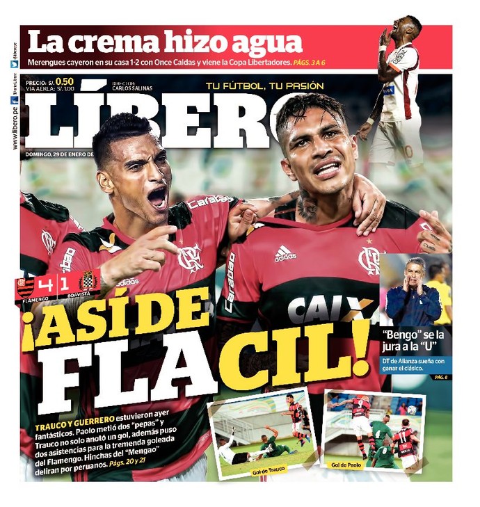 Guerrero, Trauco, Flamengo, jornal peruano (Foto: Reprodução)
