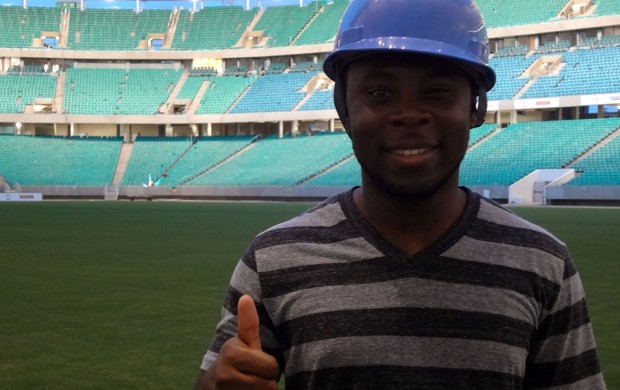 Freddy Adu, meia-atacante do Bahia, na Arena Fonte Nova (Foto: Natalia Arjones / Divulgação / Arena Fonte Nova) Freddy Adu, meia-atacante do Bahia, na Arena Fonte Nova (Foto: Natalia Arjones / Divulgação / Arena Fonte Nova)