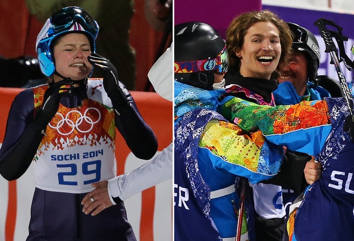 Olimpiadas de Inverno Sochi - Montagem Carina Vogt e Iouri Podladtchikov (Foto: Getty Images)