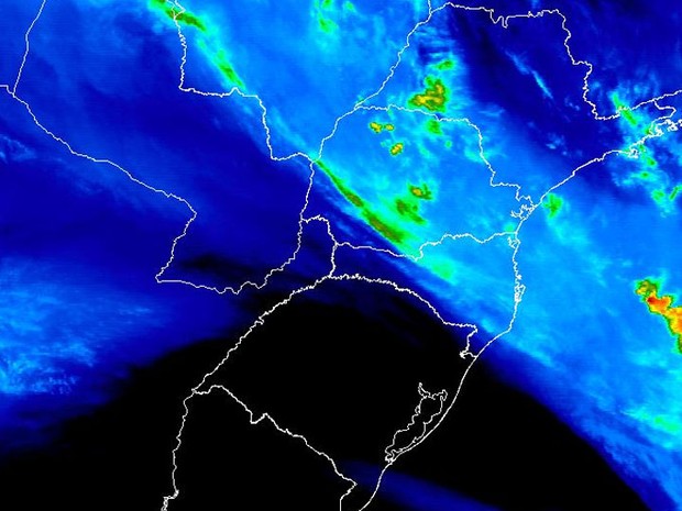 Imagens de satélite mostram tempo seco sobre o RS (Foto: Reprodução/Inmet)