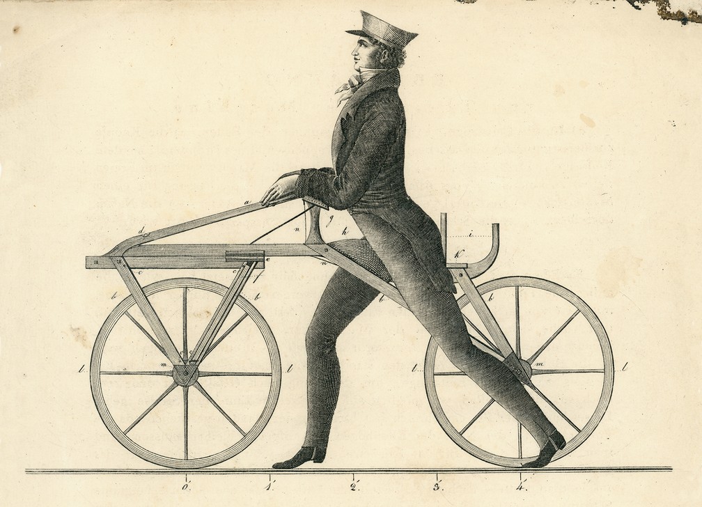 Projeto da bicicleta do Barão Karl von Drais (Foto: Technoseum  )