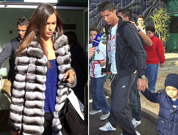 Cristiano Ronaldo com a namorada Irina Shayk e o filho na Ilha da Madeira em Portugal (Foto: AFP)