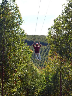 Megatirolesa de Monte Verde proporciona sensação de voo livre (Foto: Tiago Campos / G1)