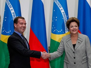 Presidente Dilma Rousseff durante encontro com o primeiro-Ministro da Federação Russa, Dmitri Medvedev (Foto: Roberto Stuckert Filho/PR)