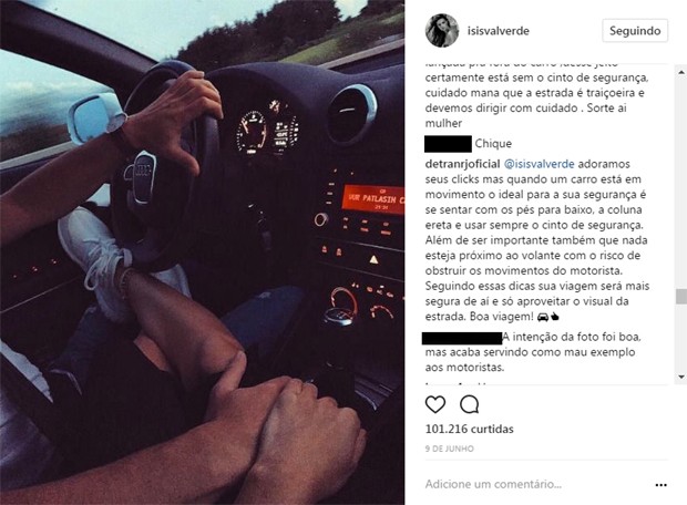 Isis Valverde leva puxão de orelha do Detran-RJ (Foto: Reprodução/Instagram)