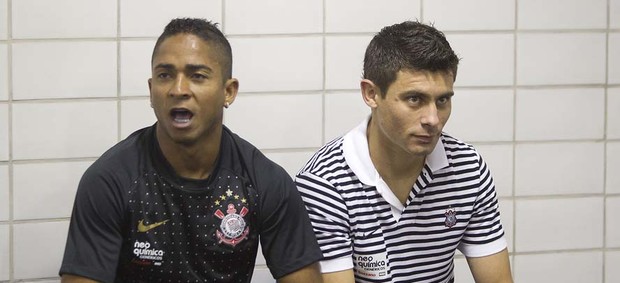 Jorge Henrique e Alex, nos tempos de Corinthians (Foto: Daniel Augusto Jr / Agência Corinthians)