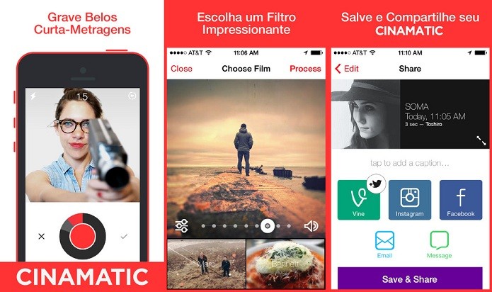 Faça vídeos curtos e envie para diferentes redes sociais (Foto: Divulgação/AppStore)