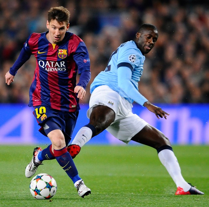 Messi e Yaya Toure, Barcelona x Manchester City (Foto: AP) Messi e Yaya Toure, Barcelona x Manchester City (Foto: AP)