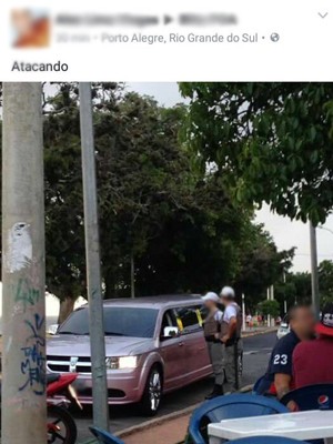 Na publicação, homem colocou imagem de blitz na Avenida Guaíba, em Porto Alegre (Foto: Reprodução/Facebook)