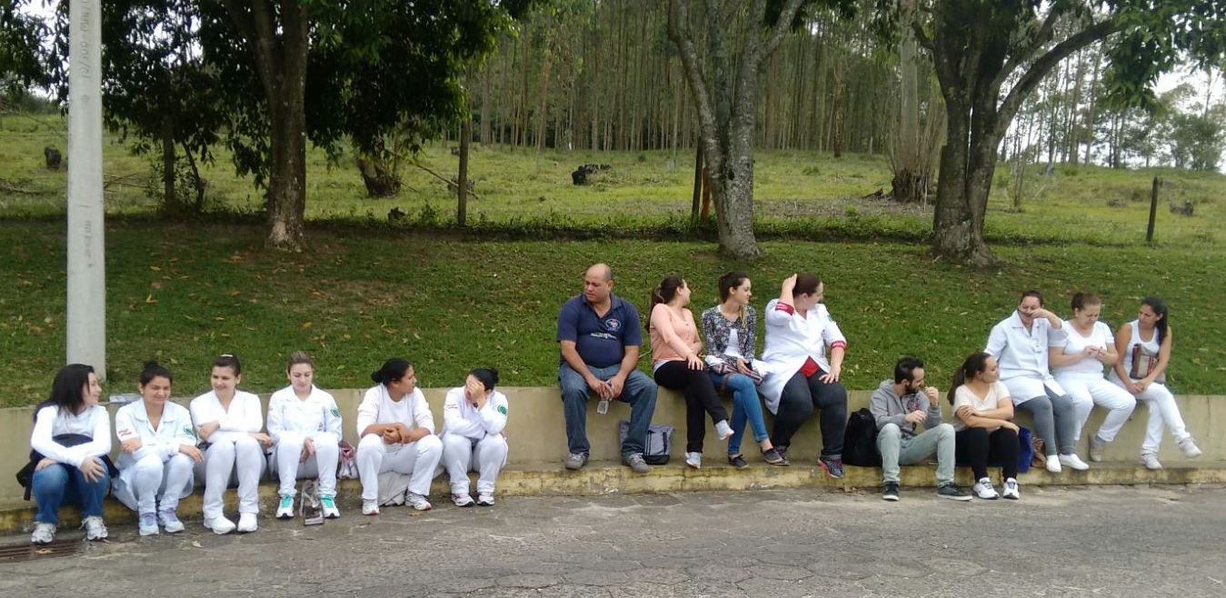 Funcion&aacute;rios do Hospital Regional de Ararangu&aacute; entraram em greve (Foto: Denise de Medeiros/RBS TV)