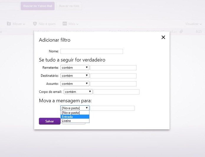 Configuração de e-mail como não sendo spam no Yahoo Mail (Foto: Reprodução/ Marcela Vaz)