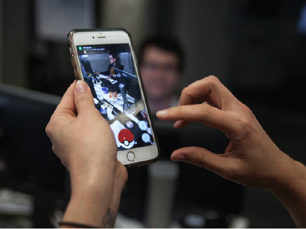 Pokémon Go funciona na redação do G1 (Foto: Marcelo Brandt/ G1)