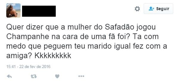 Fãs comentam sobre o ciúme de Thyane Dantas (Foto: Reprodução/Twitter)