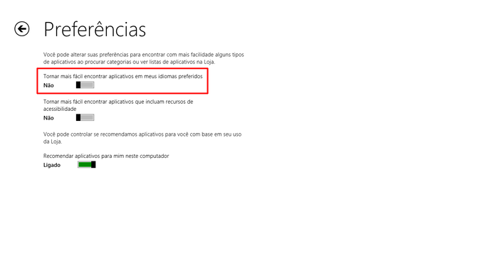 Desative a opção indicada na Windows Store para ter uma melhor sugestão de aplicativos disponíveis em outros países (Foto: Reprodução/Elson de Souza)