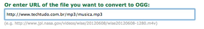 Endereço do arquivo mp3 na internet (Foto: Reprodução/André Sugai)