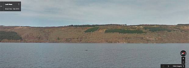 The Telegraph encontrou imagem curiosa no Lago Ness com a ajuda da ferramenta (Foto: Google)