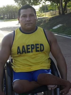 Luiz Miranda, atleta cadeirante disputará Corrida do MP, no AP (Foto: Wellington Costa/GE-AP)