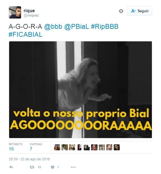 Fãs fazem campanha para Pedro Bial permanecer no BBB (Foto: Reprodução / Twitter)