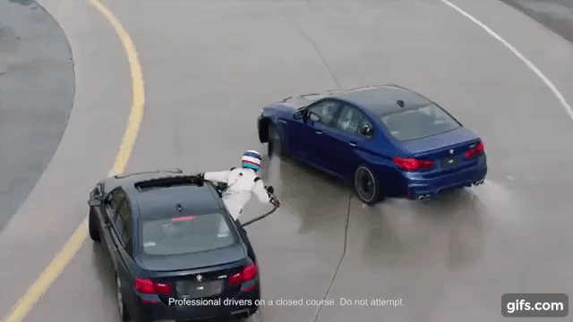 BMW Car Drift in Parking Lot on Make a GIF
