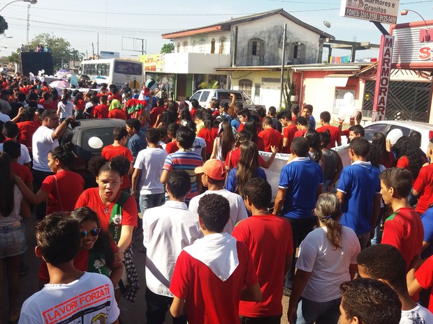Caminhada da paz, projeto escolar, Zolito Nunes, violência, Macapá, Amapá (Foto: Jorge Abreu/G1)