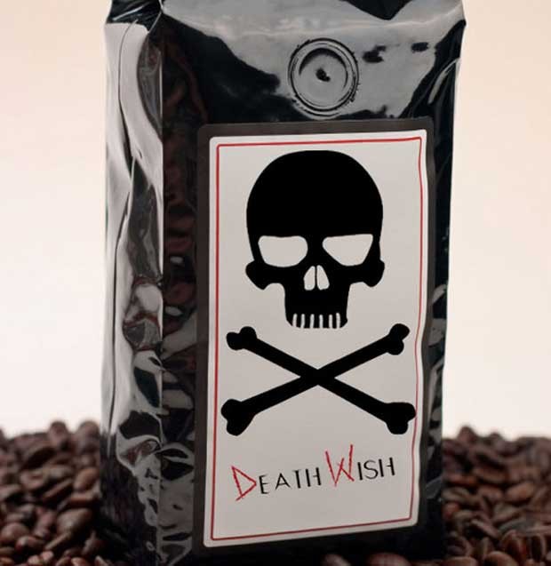 embalagem do café 'Death Wish', que tem 200% a quantidade normal de cafeína (Foto: Divulgação)