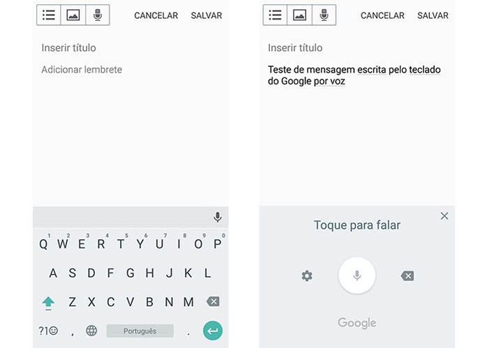 Teclado do Google é inteligente com sugestões de palavras e digitação por voz (Foto: Reprodução/Barbara Mannara)