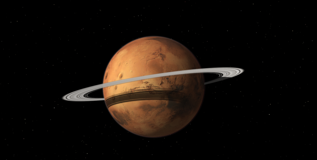 Saturno está "prestes" a perder o monopólio dos anéis (Foto: celestia development team | divulgação)