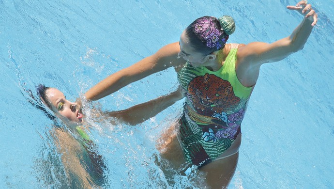 María Micucci e Luisa Borges estreiam no nado sincronizado; Olimpíada (Foto:  EFE/LAVANDEIRA JR)