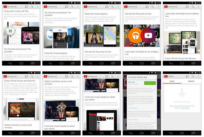 Série de screenshots do YouTube Music Key vazou antes do lançamento (Foto: Reprodução/AndroidPolice) Série de screenshots do YouTube Music Key vazou antes do lançamento (Foto: Reprodução/AndroidPolice)