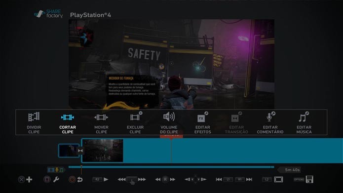 Playstation 4: como usar o editor de vídeos SHAREfactory (Foto: Reprodução/Murilo Molina)