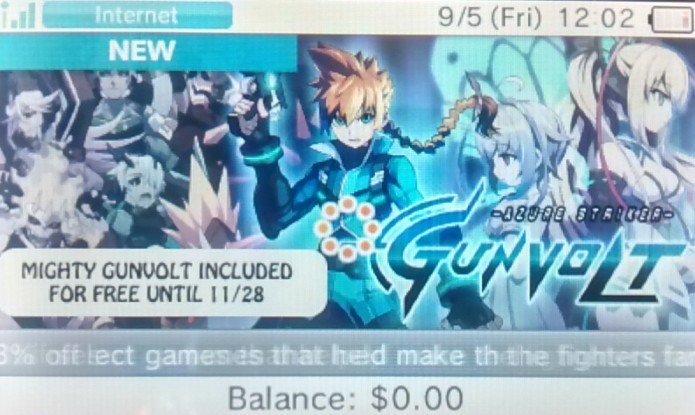 Página de Azure Striker Gunvolt no eShop (Foto: Reprodução/Paulo Vasconcellos)