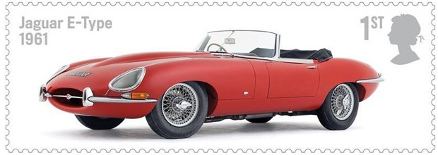 Correio britânico lança selos com carros ingleses clássicos Jaguar