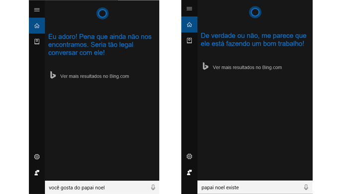 Novidades na Cortana mostram o que ela pensa do Papai Noel (Foto: Reprodução/Windows)