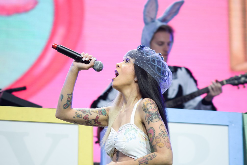 Melanie Martinez embala o público do palco Axe do Lollapalooza 2017, em São Paulo (Foto: Guilherme Tosetto/G1)