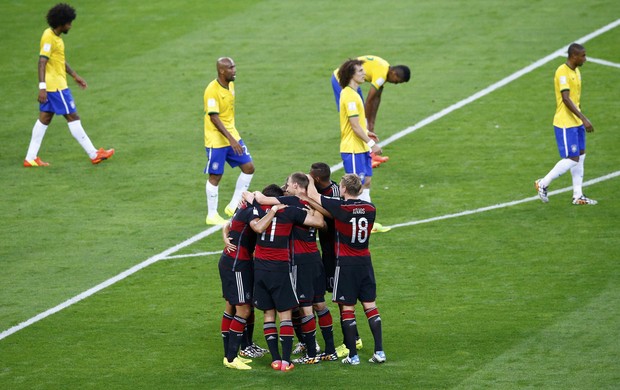 Comemoração da Alemanha contra o Brasil (Foto: Agência Reuters)