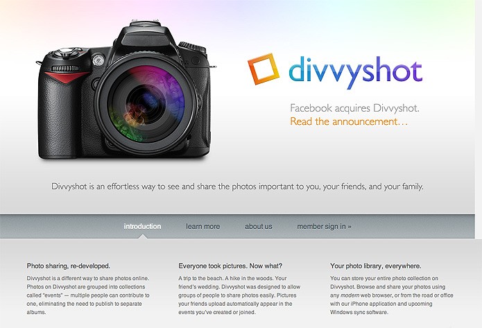 O recurso de marcação de fotos era um dos atrativos do Divvyshot, comprado em abril de 2010 (Foto: Reprodução/Mashable)