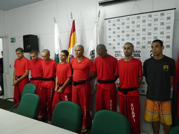 Dos oito presos, sete são da mesma quadrilha. (Foto: Kaleo Martins / G1)