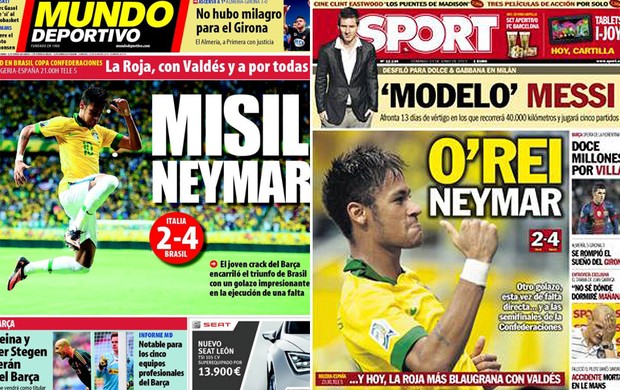 jornal Neymar Sport Mundo Desportivo (Foto: Reprodução)