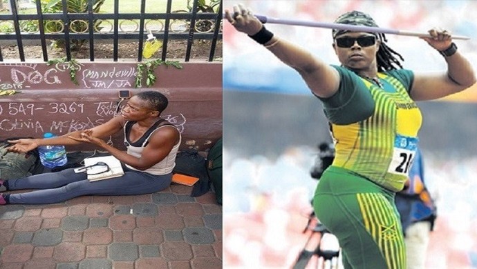 Olivia McKoy, representante da Jamaica em duas Olimpíadas, é vista nas ruas pedindo esmola - atletismo (Foto: Reprodução)